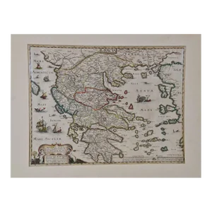 Greece, "Graeciae Antiquae"" A 17th Century Hand-colored Map by Sanson