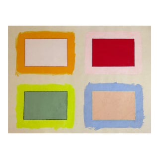 Original Painting | Colorful Abstract Geometric Painting, Multicolor, 30 X 40 In. For Sale