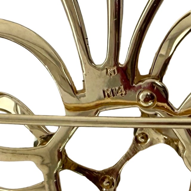 14k Gold Mikimoto Akoya Pearl Brooch Circa 1960 For Sale - Image 4 of 4