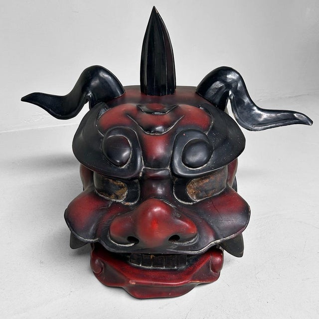 Meiji Wooden Japanese Shishi Mask, 1890s For Sale - Image 3 of 18