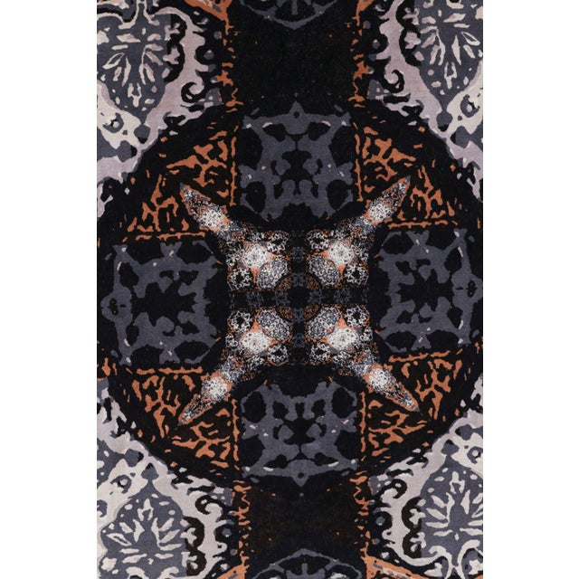 Rug & Kilim Rug & Kilim’s Modern Classics Rug in Black With Geometric Patterns “Khatam” For Sale - Image 4 of 8