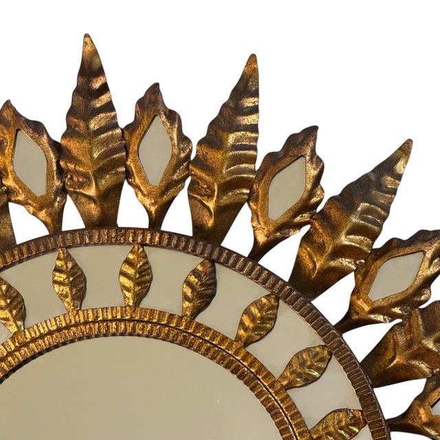Wrought Iron Sun Mirror, 1960s For Sale - Image 4 of 6