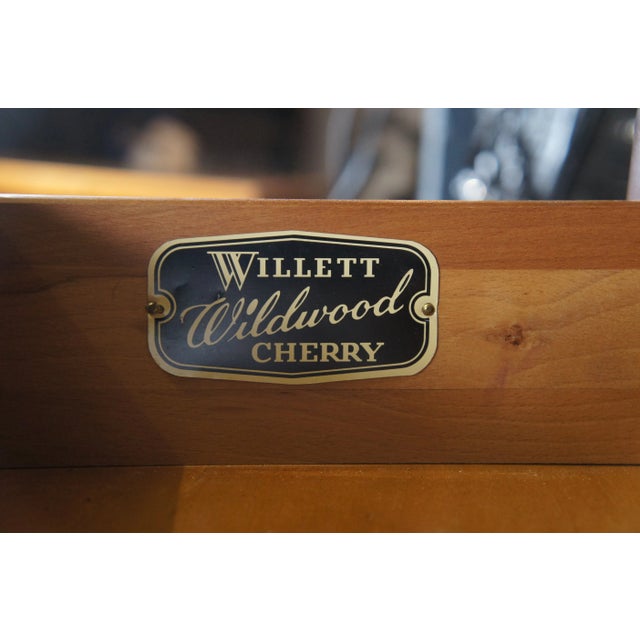 Willett Wildwood Cherry Stepback Cupboard Bookcase China Hutch Cabinet 70" For Sale - Image 13 of 14