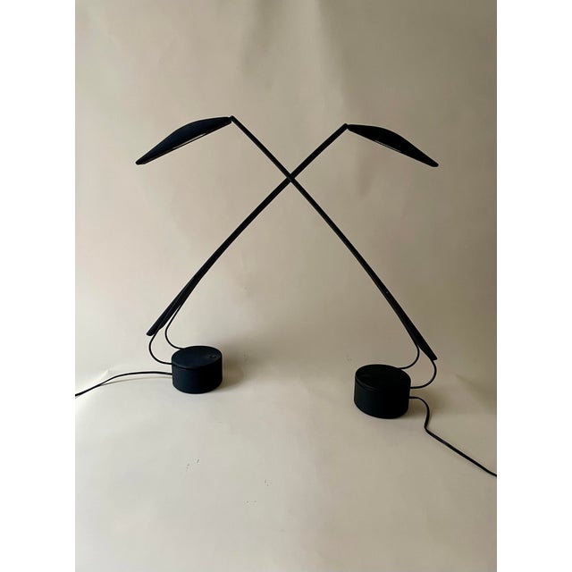 Metal Vintage Postmodern 1980s Pair of Dove Lamps by Mario Barbaglia & Marco Colombo for Paf Studio For Sale - Image 7 of 8