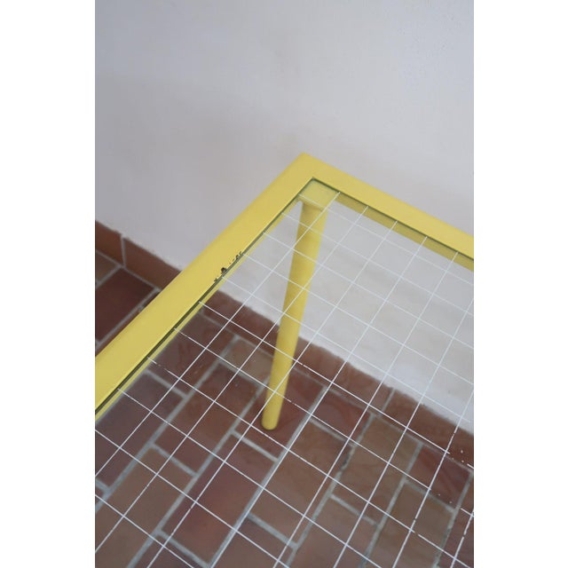Yellow Lacquered Metal Desk attributed to Giandomenico Belotti for Fly Line, Italy, 1970s For Sale - Image 6 of 12