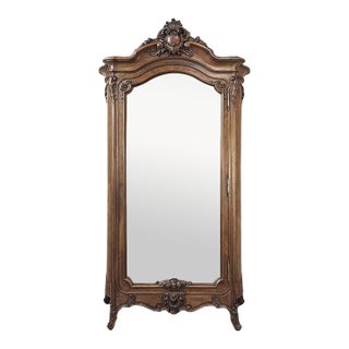 Belle Epoque French Walnut Serpentine Armoire From Paris ca.1900 For Sale