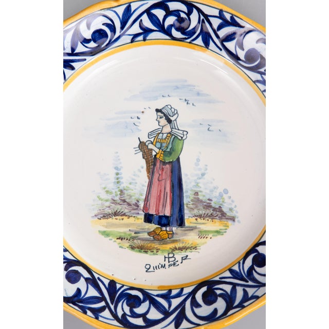 Antique French Faience Quimper Plates - A Pair For Sale In Houston - Image 6 of 9