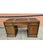 Brown Sligh Walnut Faux Bamboo and Stenciled Leather Top Insert Executive Desk For Sale - Image 8 of 10