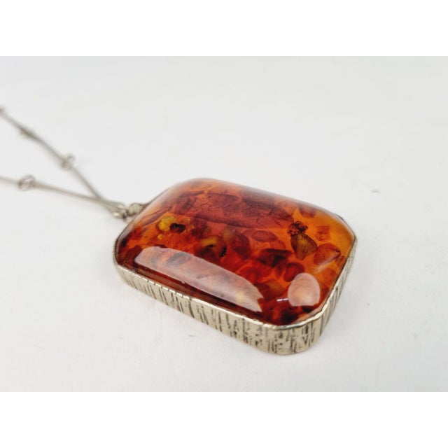Vintage Baltic Amber Pendant Necklace, 1970s For Sale - Image 4 of 8