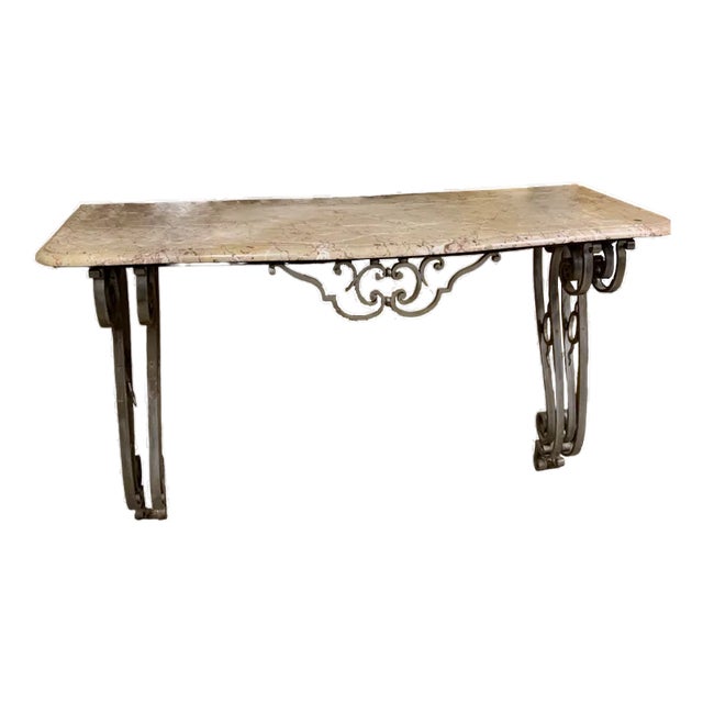 Large Console Table in Wrought Iron For Sale