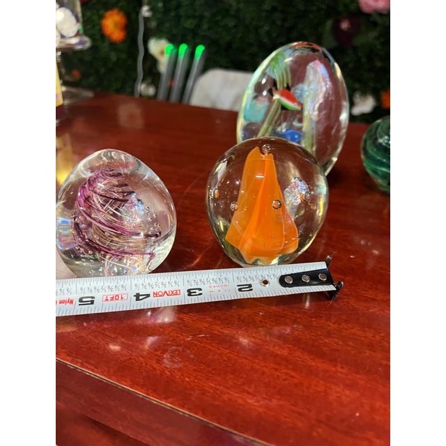 Collection of Vintage Glass Paper Weights- Set of 7 For Sale - Image 9 of 11