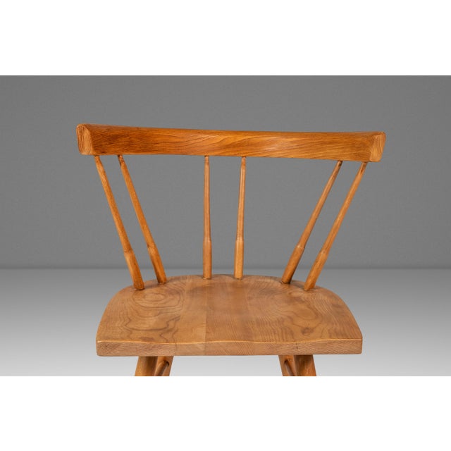 Mid-Century Modern Shaker Side Spindle Chair in Solid Oak After George Nakashima for Knoll, Usa, C. 1960s For Sale - Image 9 of 18
