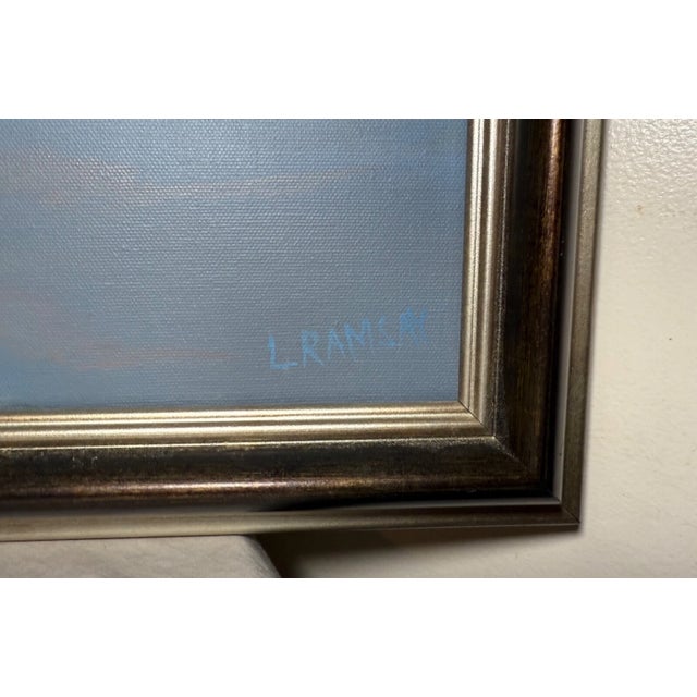 Large Original Louise Ramsay Jersey Marsh Oil Painting Sea Landscape on Canvas For Sale - Image 4 of 13