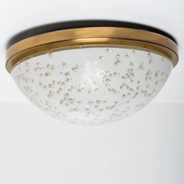 Vintage German Speckled Milk Glass Flush Mount from Peill & Putzler, 1970s For Sale - Image 10 of 12
