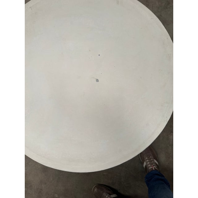 Made Goods 35" Round White Plaster Coffee Table for Outdoors or Indoors For Sale - Image 4 of 10