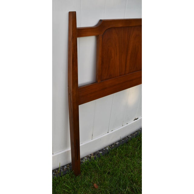 Vintage Mid Century Modern Full Walnut Headboard Arched Sculpted MCM 1960s For Sale - Image 11 of 14