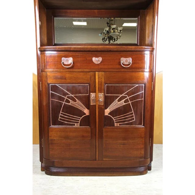 Gold Austrian Art Nouveau Cabinet in Mahogany by August Ungethüm, 1900 For Sale - Image 8 of 18