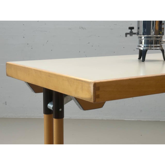 Folding Tables in Beech and Steel from Hiller For Sale - Image 9 of 15