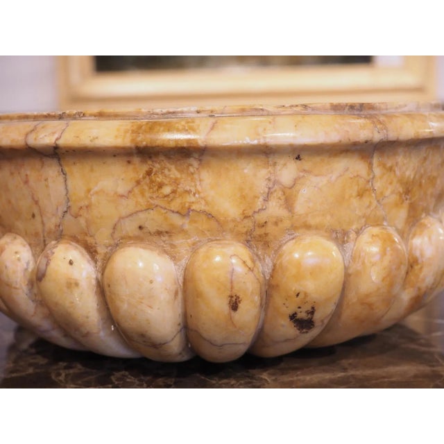 Italian Circular Lobed Marble Font Basin From Italy For Sale - Image 3 of 13
