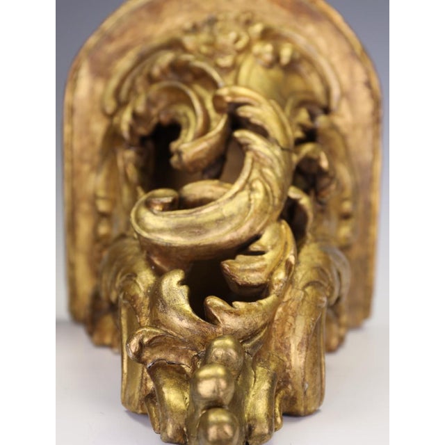 Antique 19th Century Rococo Revival Giltwood Wall Brackets, 1880, Set of 2 For Sale - Image 10 of 18