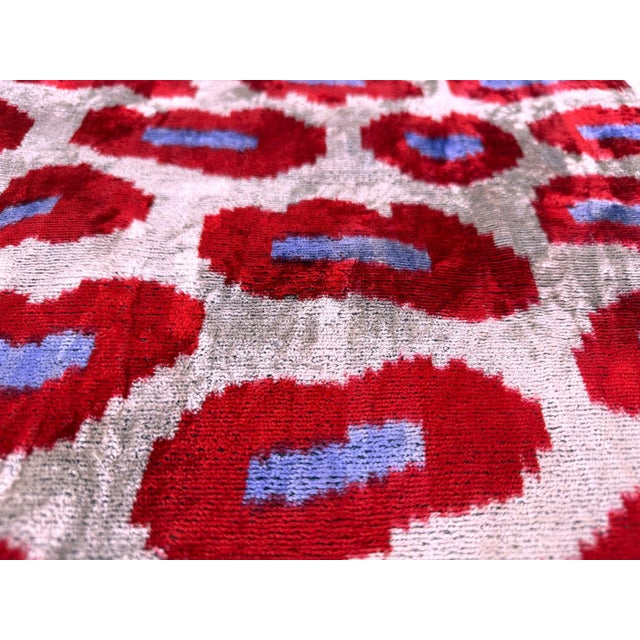 Handmade Velvet Pillow – Red & Lilac Oval Pattern, 16x24" For Sale In San Francisco - Image 6 of 8