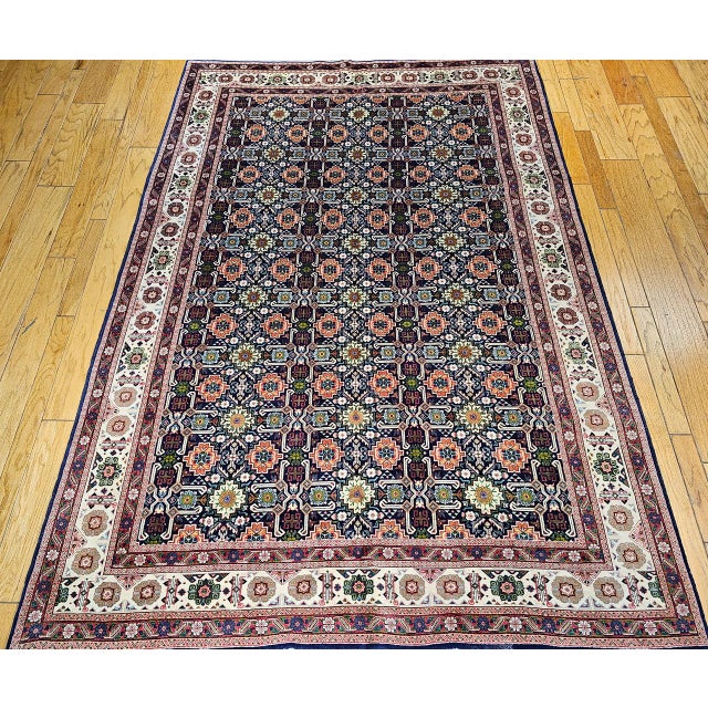 "Vintage Persian Tabriz Afshan Rug. Meticulously hand-knotted circa the second quarter of the 1900s, this room-size rug is...