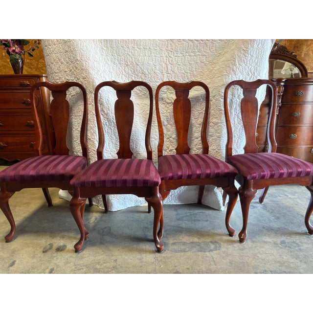 1990s Queen Anne Solid Cherry Dining Chairs by Cresent Furniture – Nashville, Tn For Sale In Nashville - Image 6 of 10