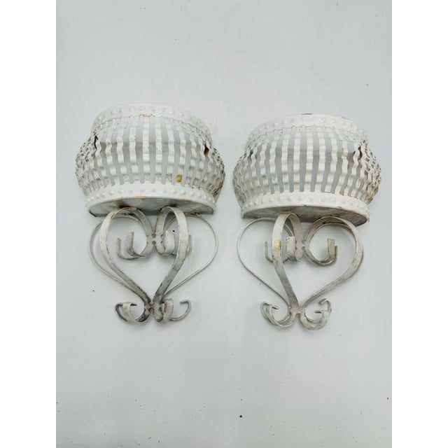 Vintage Tole Wall Planters For Sale - Image 4 of 8