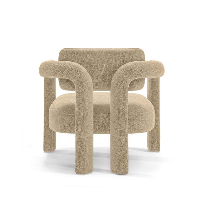 Double Arch Armchair in Beige Chenille from Insidherland, in New conditions. Designed from 2000 Labeled by Maker