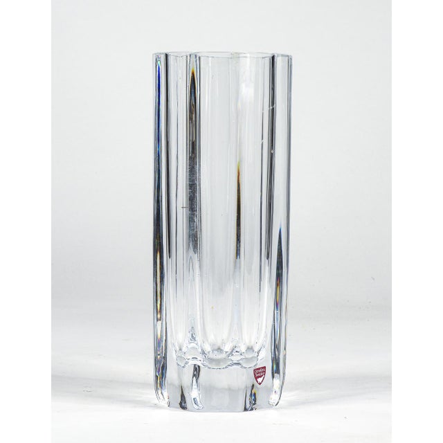 Crystal vase marked orrefors sweden in the shape of a rounded octagon measures diam 11 x h 26.5 category vases style...