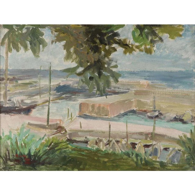 French Marina, 1930s, Oil Painting For Sale - Image 13 of 13