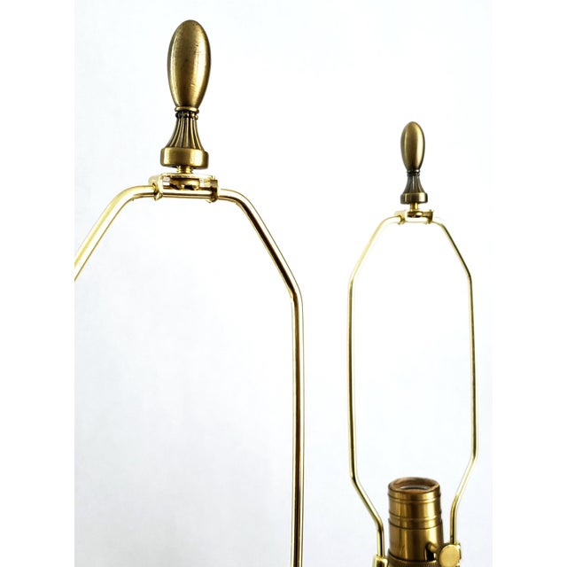 Lamps Mahogany Brass & Shades For Sale - Image 10 of 10