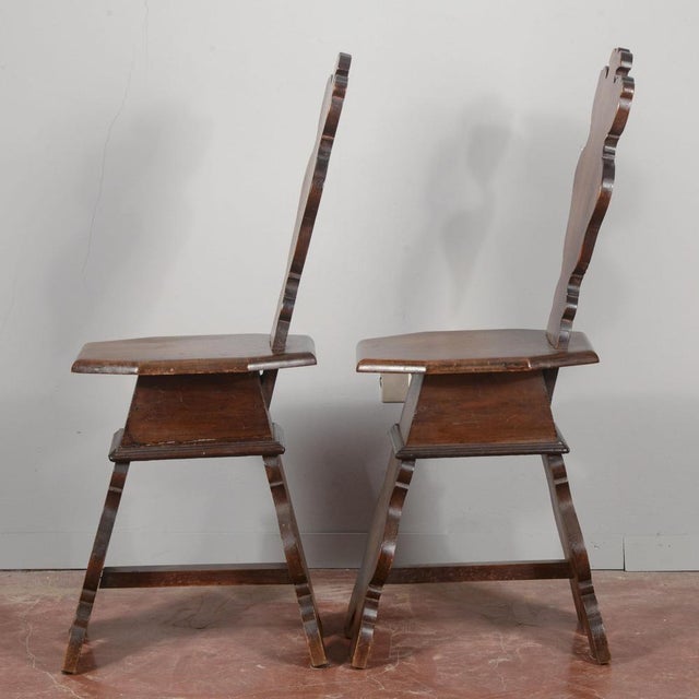 Set of Rustic Wood Chairs and Stools For Sale - Image 3 of 17