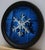 Contemporary Paper Snowflake 3 by Amy Ordoveza | Oil on aluminum composite panel Snowflake on blue background For Sale - Image 3 of 3