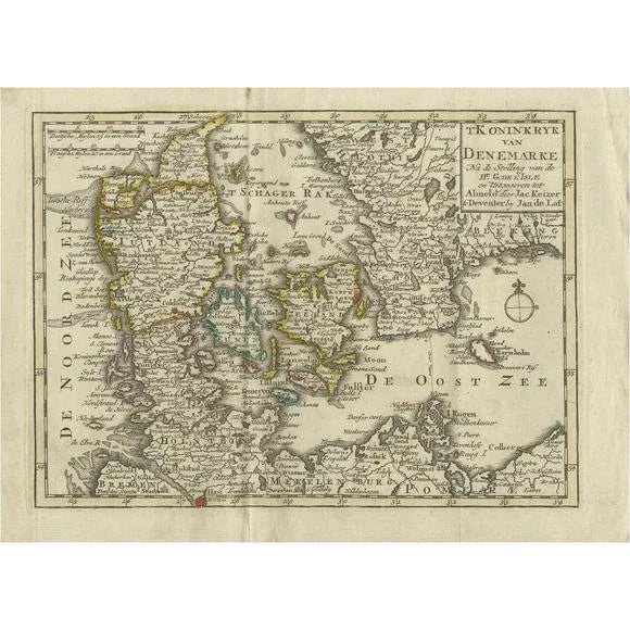 Late 18th Century Antique Map of the Kingdom of Denmark by Keizer & De Lat, 1788 For Sale - Image 5 of 5