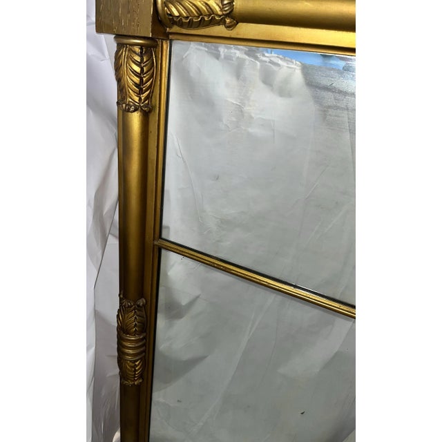 Vintage Large Vertical Gilt Mirror From Upstate New York For Sale - Image 9 of 11