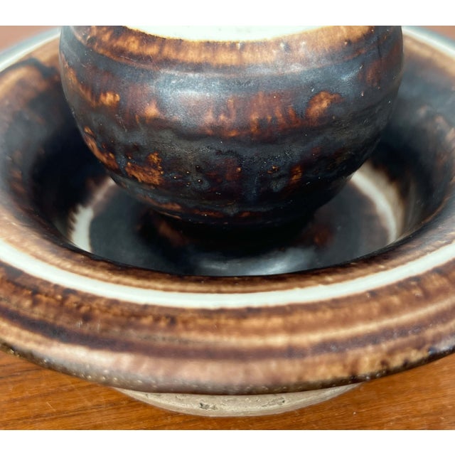 Mid-Century Modern Danish Studio Pottery Candleholder by Lise Eder for Lise Keramik, 1960s For Sale - Image 12 of 15
