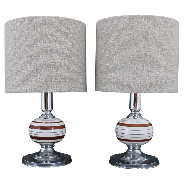 Table Lamps with New Fabric Shade, Italy, 1970s, Set of 2 For Sale - Image 10 of 10
