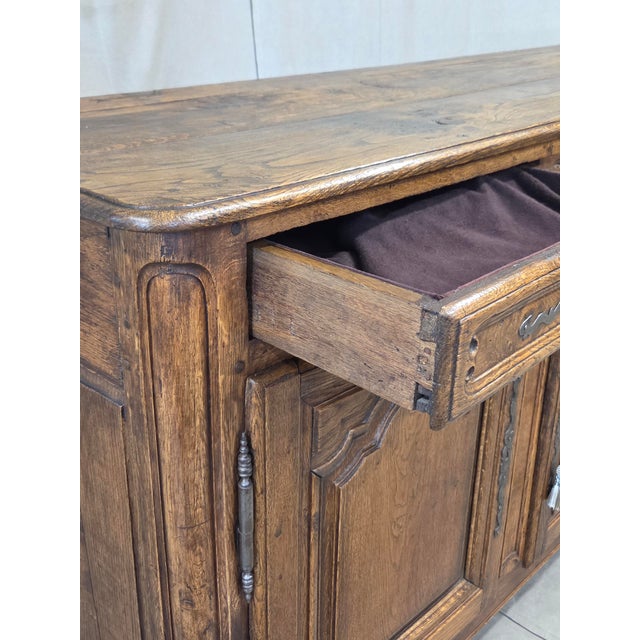 Antique 19th Century French Provincial Oak Buffet With Lined Interior For Sale In Denver - Image 6 of 18