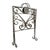 Black 1980s Metal Folding Magazine or Record Holder - Green Glass Medallion For Sale - Image 8 of 9