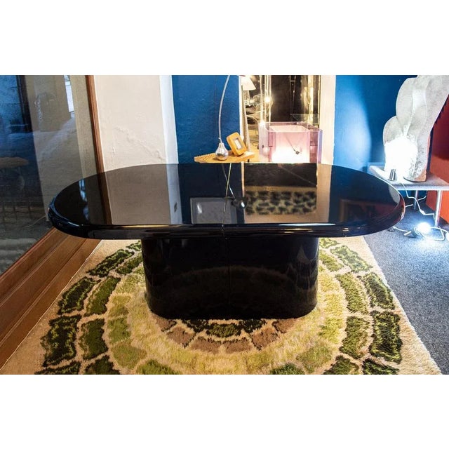 1970s Vintage Italian Black Lacquered Wood Table, 1970s For Sale - Image 5 of 5