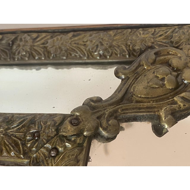 Mirror with Repoussé Brass Glazing Bars, 1890s For Sale - Image 13 of 18
