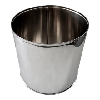 1980's Polished Chrome Planter For Sale
