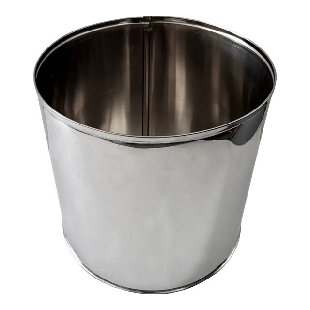 1980's Polished Chrome Planter For Sale