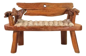 Late 20th Century Sculptural Rustic Knotted Hardwood Bench