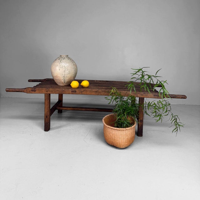 Wood Antique French Display Bench, 1900s For Sale - Image 7 of 16