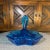 Art Deco Mid 20th Century Art Deco Blue Indiana Tiara Glass Divided Dish Pyramid Handle For Sale - Image 3 of 10