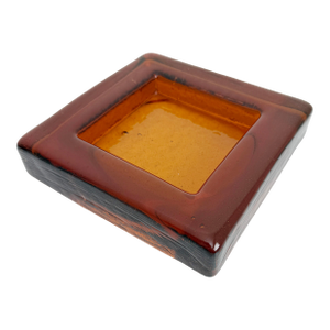 1970s Blenko Block Glass Ashtray/Catchall, Attributed