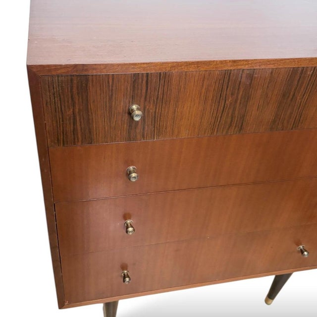 1950s Mid-Century Modern Chest Drawers with Brass Tips, 1950s For Sale - Image 5 of 9
