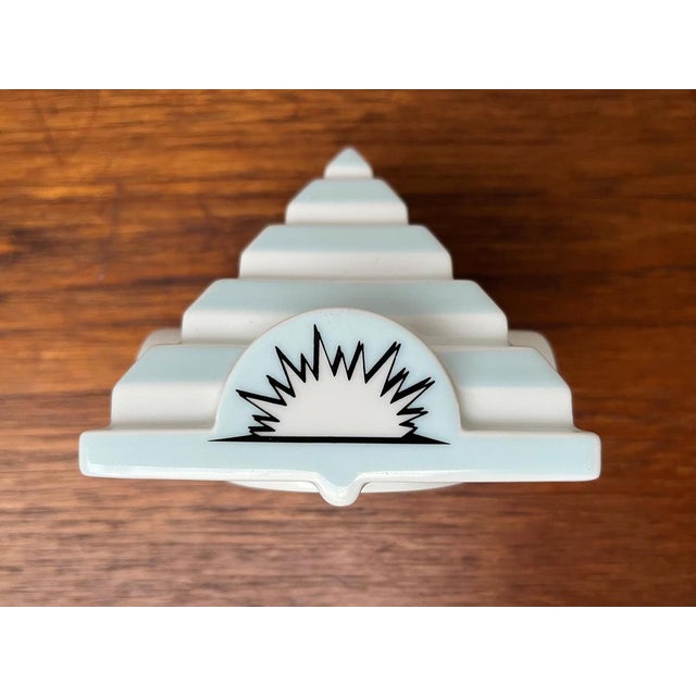 Black Postmodern Limited Edition Philip Morris Porcelain Stacking Ashtray Pyramide Tip Lid by Frank Stella for Rosenthal, 2000s For Sale - Image 8 of 18